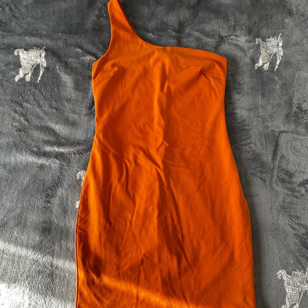 Dynamite orange one shoulder bodycon dress